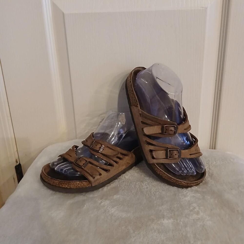 Birkenstock Brown Leather Granada Strappy Buckle Sandal EU 37 USW 6-6.5 Granola